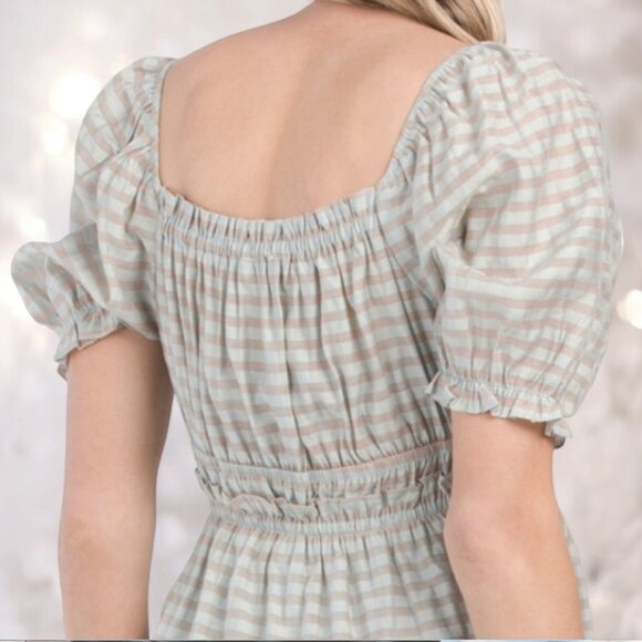Moon River
 Puff-Sleeve Midi-Dress main image 1
